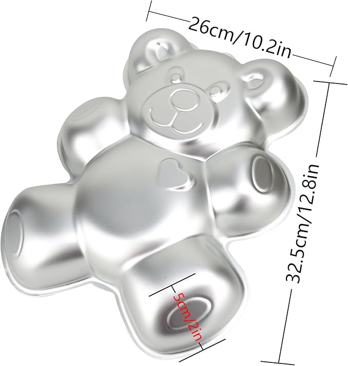 Bear Shape Cake Pan, Kids 3D Birthday Cake Pan, Aluminum Alloy Cake Molds Nonstick Baking Tools