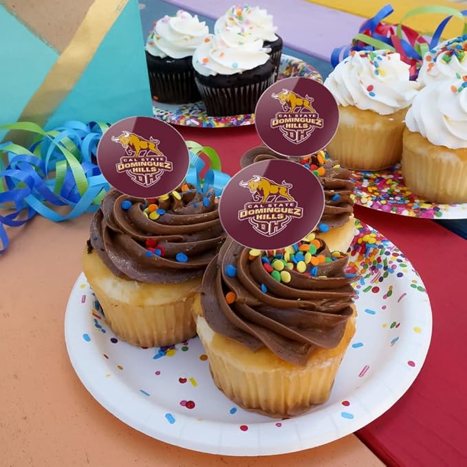California State University Dominguez Hills Primary Logo Cupcake Picks Toppers Decoration Set of 6