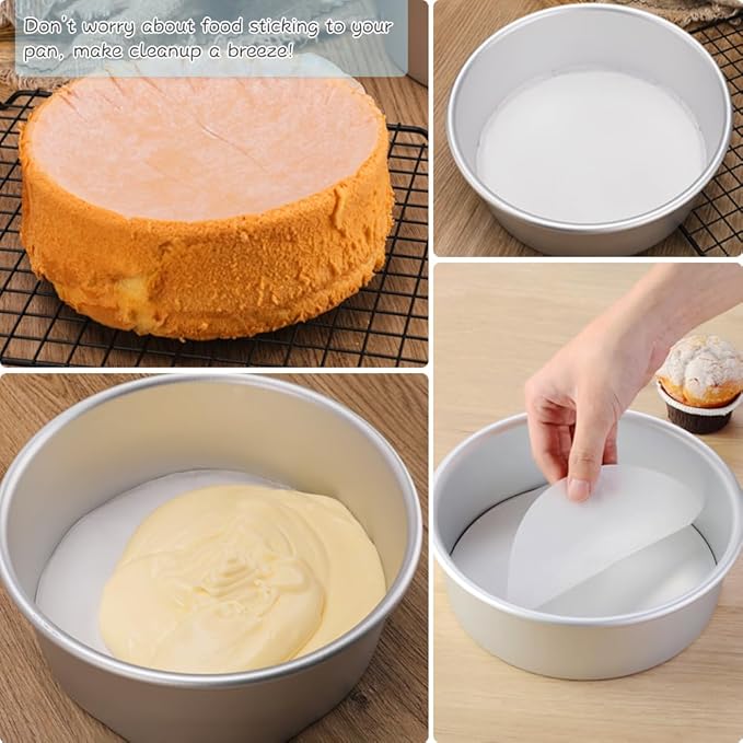 BYKITCHEN Parchment Paper Rounds, Set of 220, Non Stick 10 Inch Round Parchment for Baking, Paper Sheet Liners for Tortilla Press, Quesadilla Maker, Pizza Pan, Cake Pan, Springform Pan and More