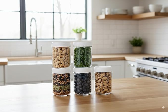 C&O ESSENTIALS 16 oz Glass Mason Jars with Airtight Lids - Wide Mouth Canning Jars for Food Storage, Meal Prep, Overnight Oats, Preserving, Pickling (6-Pack) (White)