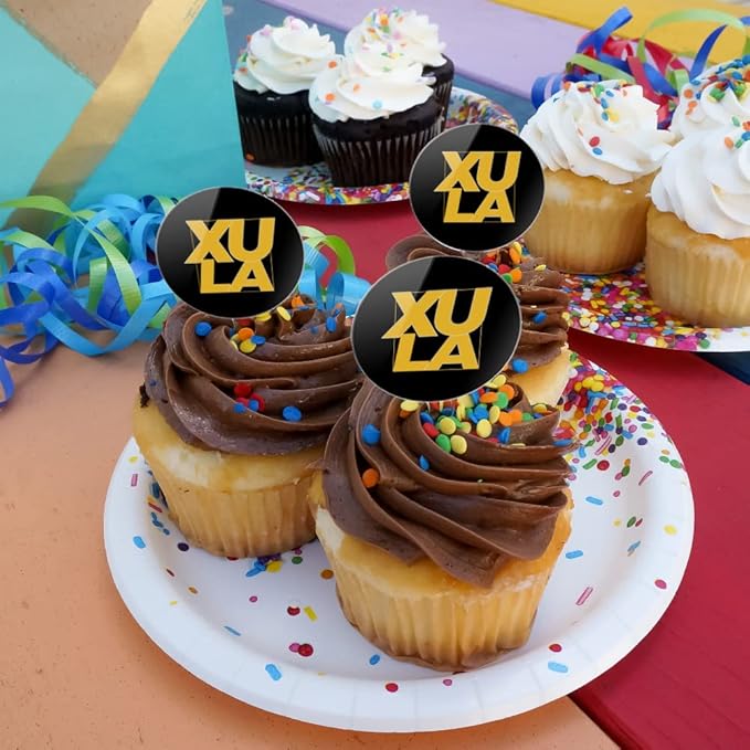 Xavier University of Louisiana Primary Logo Cupcake Picks Toppers Decoration Set of 6