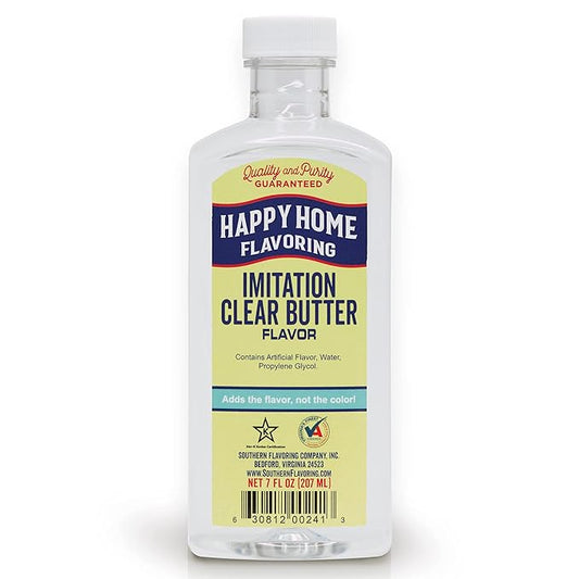 Happy Home Imitation Clear Butter Flavoring, Non-Alcoholic, Certified Kosher, 7 oz.