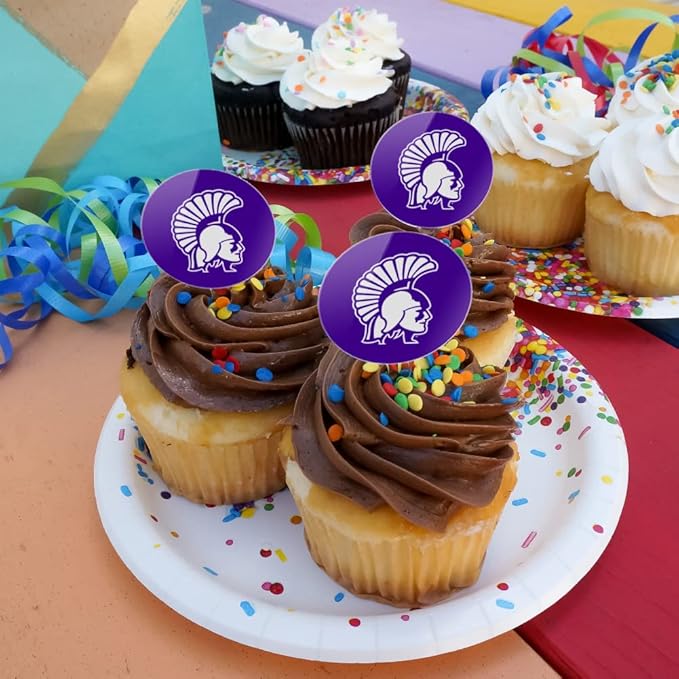 Winona State University Primary Logo Cupcake Picks Toppers Decoration Set of 6