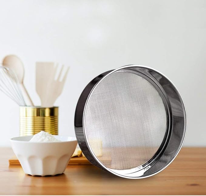 Flour Sifter for Baking - Stainless Steel 40 Mesh Small Tamis 6inch Round Sifter,Mini Fine Mesh Flour Sieve(6 Inch, 40m Mesh)