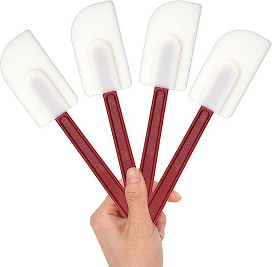4 PCS Heat Resistant Silicone Spatulas, 10-Inch Commercial Grade Silicone Scraper Spatula, Flexible Rubber Spatula Set for Kitchen Cook Baking Mixing Utensil Dishwasher