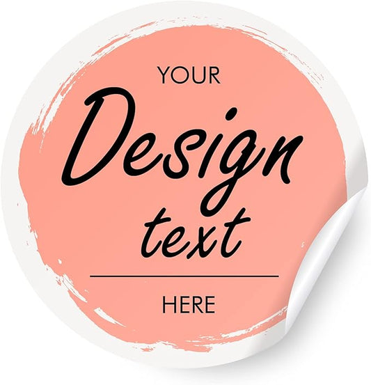 Custom Stickers Personalized Labels - Customized Stickers with Any Design Image Logo Text,Custom Thank You Label Stickers,Custom Stickers for Business Logo,100 Labels (Circle,4.5"x4.5")