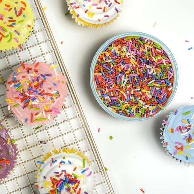 A Great Surprise Dye-Free Rainbow Sprinkles – 1.6 Pounds - Natural Vegan Baking Toppings with No Artificial Dyes or Flavors – Non-GMO Jimmies for Cookies, Cakes, Ice Cream & Cupcakes