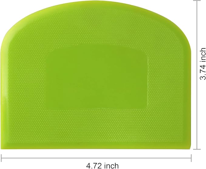 Dough Scraper Bowl Scraper Bread Cream Cake Pizza Cutter Bench Scraper- Flexible Plastic Multi-Function Kitchen tools, 2 Piece White-Green