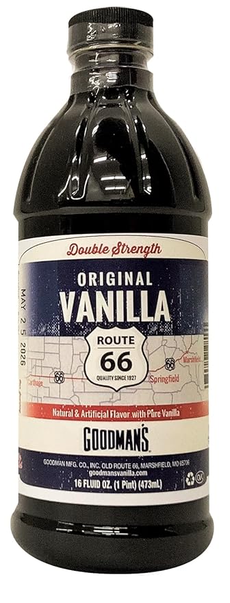 Goodman's Route 66 - Double Strength Vanilla Flavor - Artificial, Gluten-Free, Non-GMO, Low Carb & Calorie, No Sugar - 100-Year-Old Recipe - 1 Pint