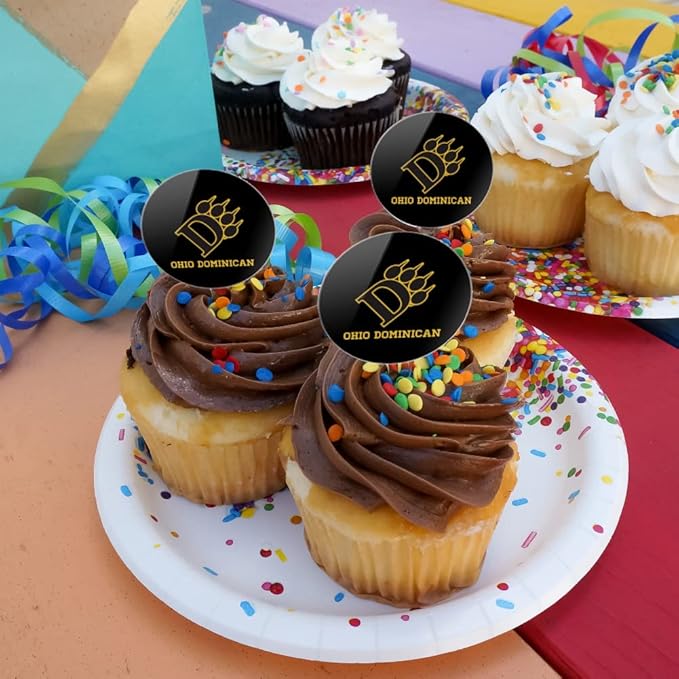 Ohio Dominican University Primary Logo Cupcake Picks Toppers Decoration Set of 6