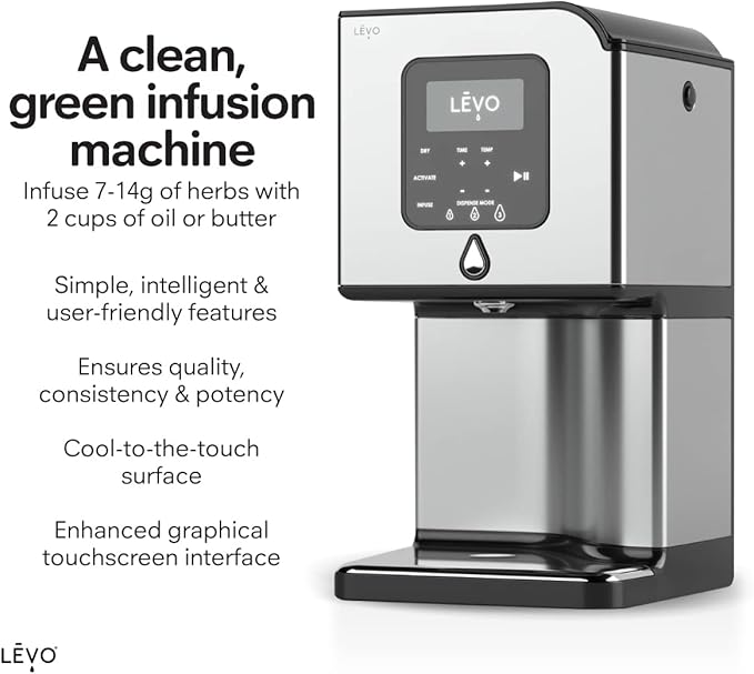 LEVO Lux - Premium Herbal Oil Infusion Machine - Botanical Extractor - Herb Dryer, Decarboxylator, & Oil Infuser - Gourmet Edible Infusion Maker - For Infused Gummies, Brownies & More - Copper