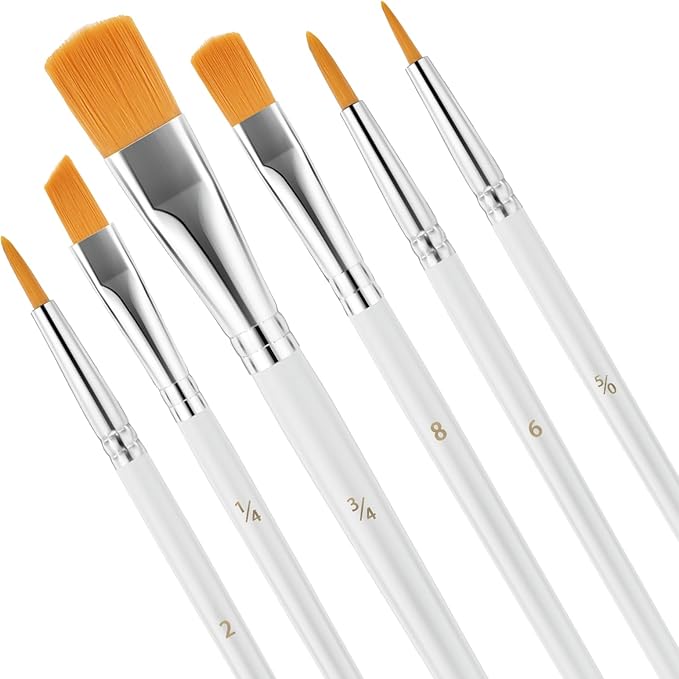 6 Pcs Cake Painting Brushes, Soft Cake Decorating Brushes Food Safe Cookie Paint Brush DIY Multifunction Nylon Brush for Pastry, Cookie, and Cakes Decoration