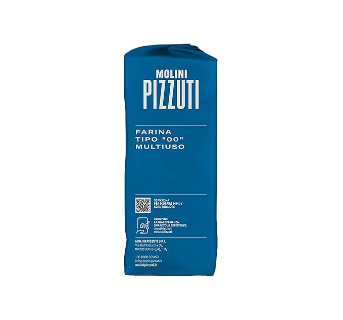 Molini Pizzuti Italian Tipo “00” Soft Wheat Flour – 1kg Bag – Ultra-Fine for Pizza Dough, Pasta, Bread & Pastry – Ideal for Home and Professional Baking
