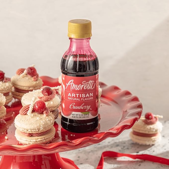 Amoretti - Natural Cranberry Artisan Flavor Paste, 2.2 lbs, Perfect For Ice Cream, Beverages, Cakes, and more, Preservative Free, Vegan, Gluten Free, No Artificial Sweeteners, Highly Concentrated