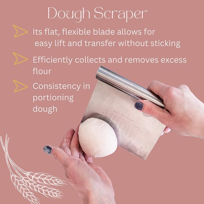 Simply H&K - All-in-One Sourdough Bread Kit with Thermometer & Bread Bag - Proofing Basket - Sour Dough Kit - Gift Giving