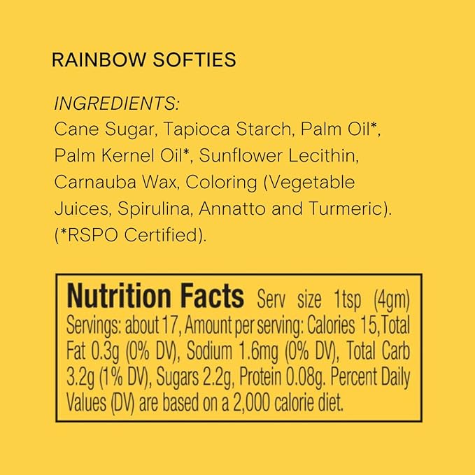 Supernatural Rainbow Softies Natural Sprinkles, Made in USA, No Artificial Dyes, Soy Free, Gluten Free, Vegan, 3oz