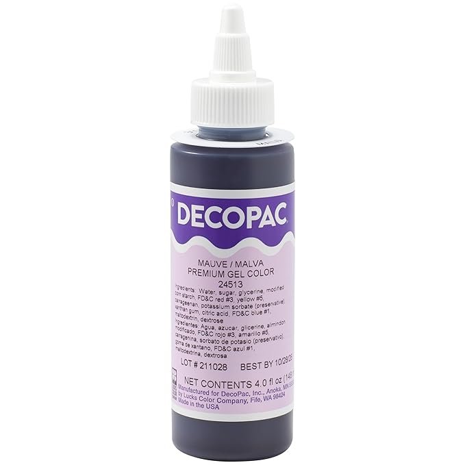 DecoPac Mauve Trend Premium Gel Color Cake Decorations, Mauve Food Coloring - Mauve Gel Color - 4 Fl Oz