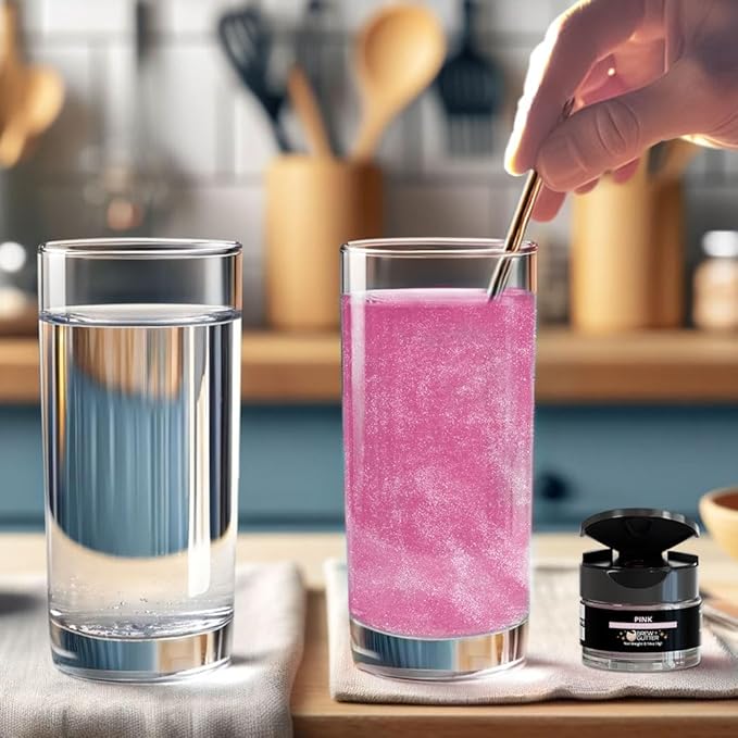 Brew Glitter (1x 4g Jar) | Edible Glitter for Drinks, Cocktails, Beer, Garnish & Beverages (Pink Pink)