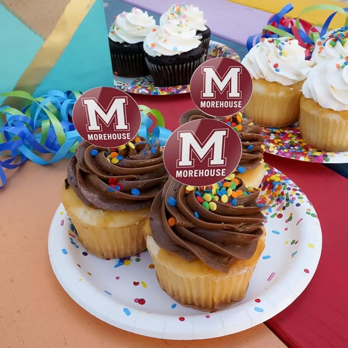 Morehouse College Primary Logo Cupcake Picks Toppers Decoration Set of 6