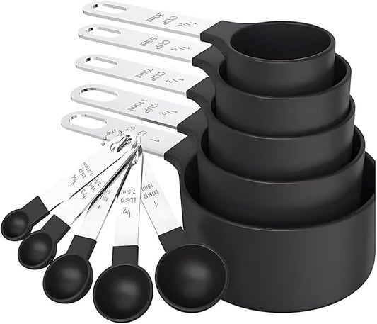 Measuring Spoons and Cups Set, Stackable Stainless Steel Kitchen Gadgets for Baking and Cooking