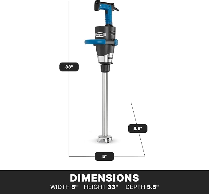Waring EVOX 18" Big Stik Immersion Blender, 1.5 HP Variable Speed, 35-Gallon Capacity, for Sauces, Dressings, Marinades & Soups, WSB650X