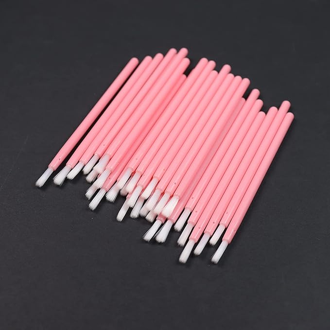 PYO Cookie Paint Brush Disposable Lip Brushes Mini Paint Brush Cookies Disposable Nail Polish Brush Paint Your Own Cookie Food Safe Paint Brushes Mini Paint Brushes Cookies (50, Pink)
