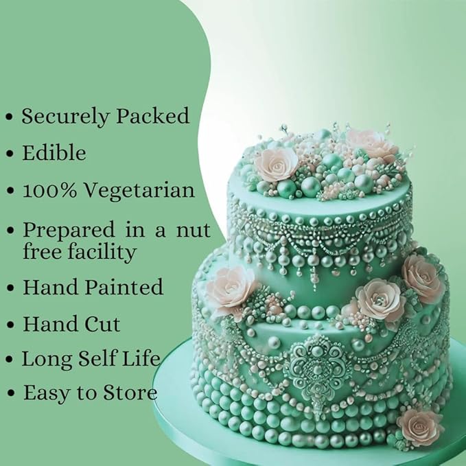 Confect Love Disco Balls Thistle Green Decorative Candy Pearls, Cake Decorating Sprinkles | Vegan, Gluten-Free, Soy-Free, Dairy-Free, Palm Oil-Free – 4.2 Oz
