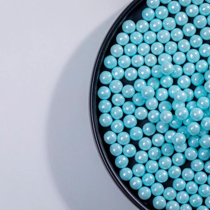 Light Blue Sprinkles Edible Pearls,Cake Sprinkles 130g 4.6OZ,Cookie Sprinkles,Sugar Pearl, Edible Candy Pearls for Cake Cupcake Decorationg (7mm-lightblue)