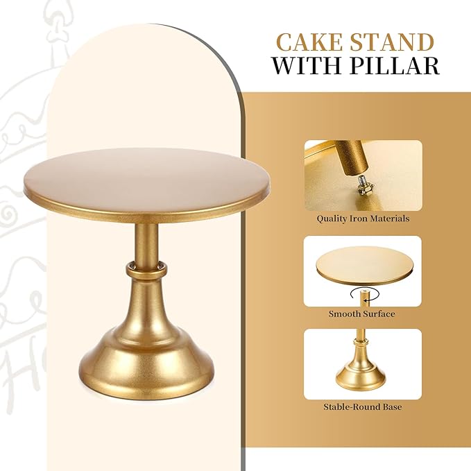 12 PCS Gold Cake Stand Set with Gold Pedestal Cake Stand and Cake Cutter Pie Spatula, Dessert Table Display Set for Wedding, Party, Birthday, Baby Shower, Event Bridal Celebration