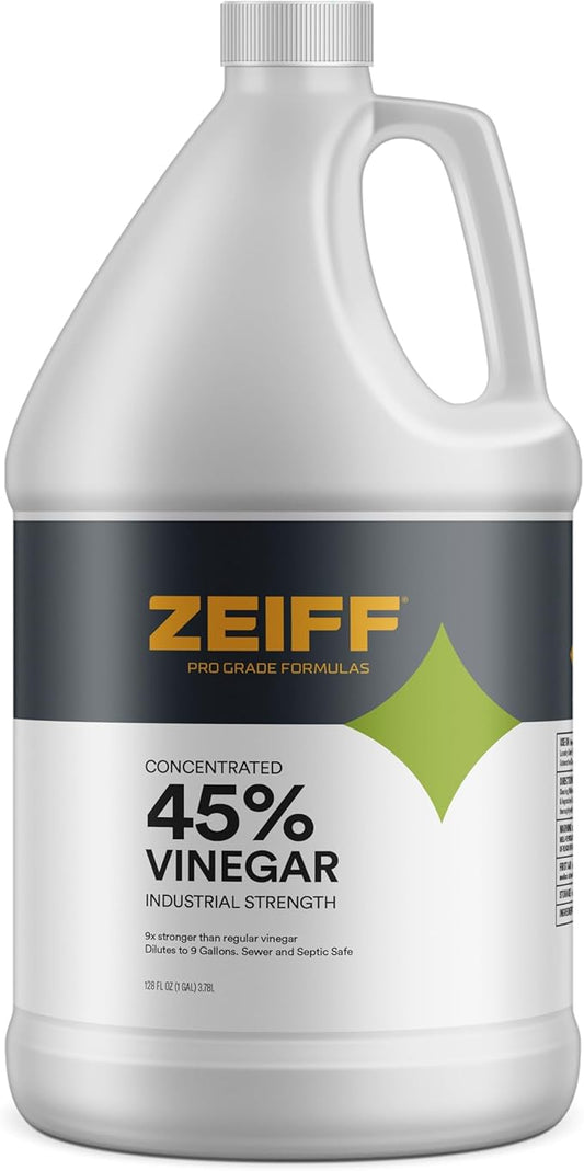 45% Pure Concentrated Vinegar - Technical Grade Acetic Acid Solution for Home and Outdoor Use - Cleaning Vinegar for Home & Laundry - 1 Gallon