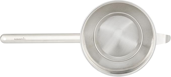 Restaurantware Chinois Strainer 1 Count 8" Stainless Steel Bouillon Cone with Extra Fine Mesh China Cap Strainer for Sauces, Stocks, Soups, Broths, Sifting, Sieving, Professional Kitchen Tools