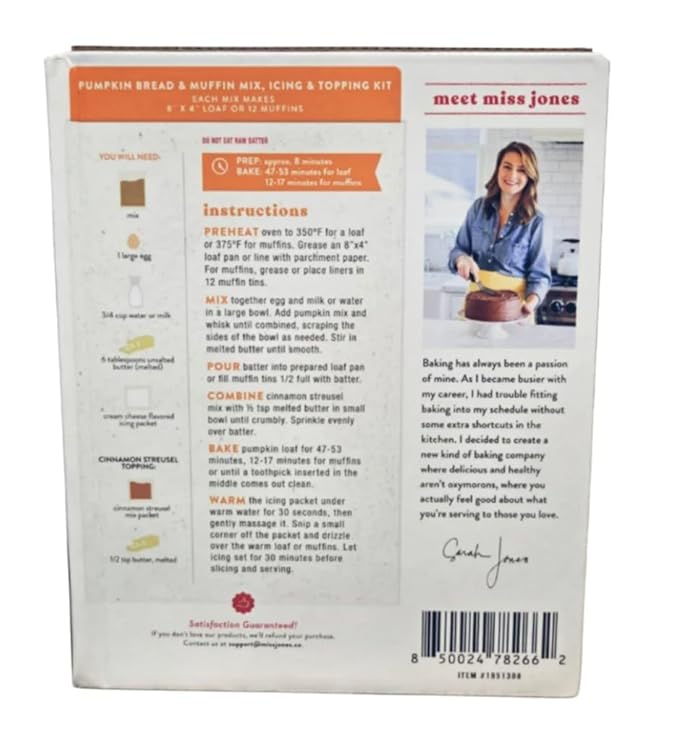 MISS JONES PUMPKIN BREAD MIX 3-15 OUNCE BAGS