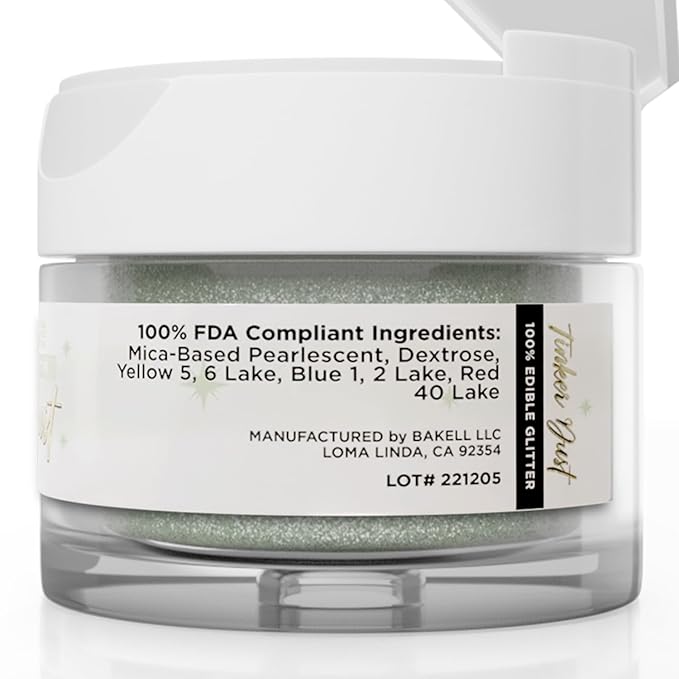 Bakell - Silver Sage Tinker Dust (5g, 1x Jar) Edible Glitter for Food, Desserts, and Beverages!