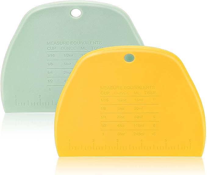 Dough Scraper Bench Scraper for Baking,3 Pieces Food Safe Plastic Dough/Cake/Bread/Pizza Cutter for Kitchen tools