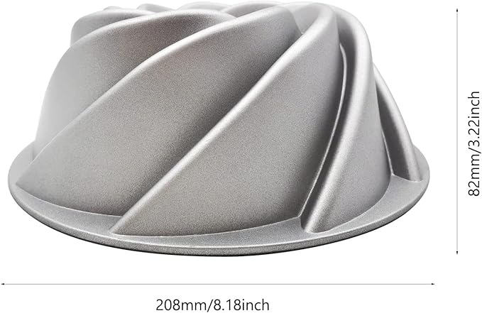 Charlotte Cake Mold, 8 Inch Cake Pan Aluminium Kitchen Accessories Decoration Christmas Wedding Valentine’s 3D Charlotte Cake Pan (Swirl Shape)