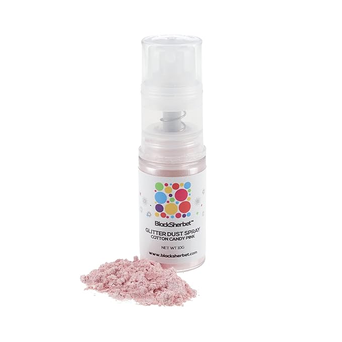 Blacksherbet Edible Glitter Spray, (10g) | 100% Edible | Cakes, Cupcakes, Cocktails, Edible Drink Glitter, Chocolate. Food Grade Glitter & Dusts. Kosher (Cotton Candy Pink)