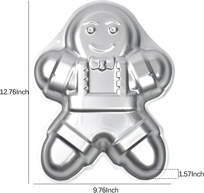 Gingerbread Man Cake Pans, Aluminum Cake Tin, Baking Cake Tins for Christmas, Party, Family Occasions.