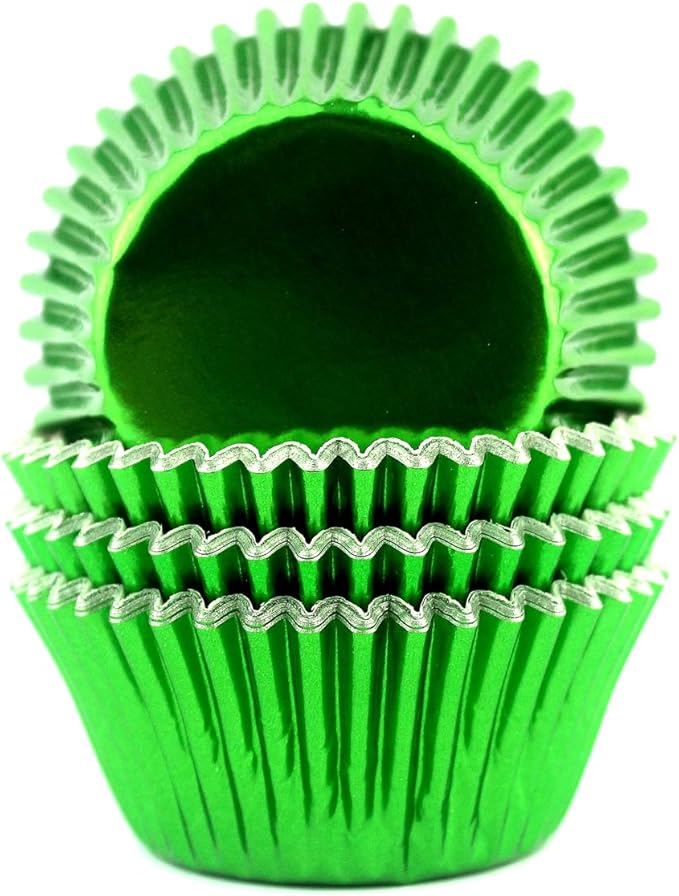Eoonfirst Foil Cupcake Liners Standard Baking Cups 100 Count (Green)