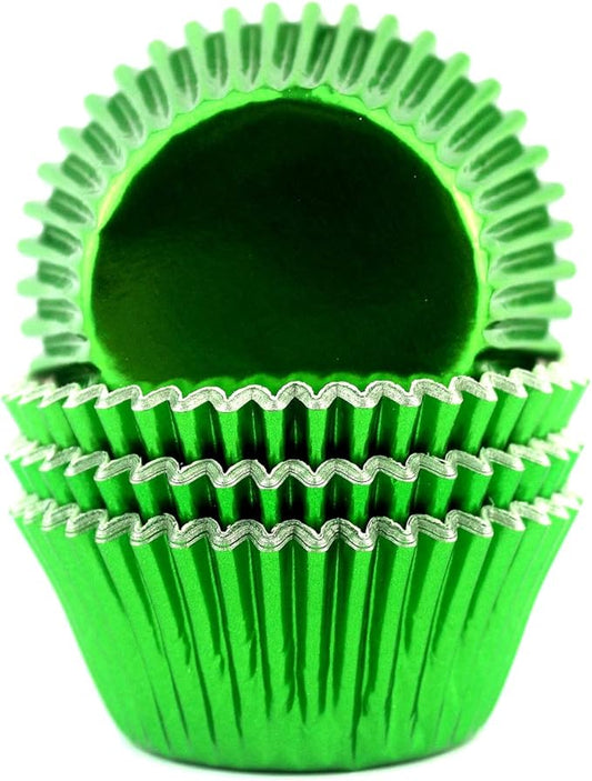 Eoonfirst Foil Cupcake Liners Standard Baking Cups 100 Count (Green)