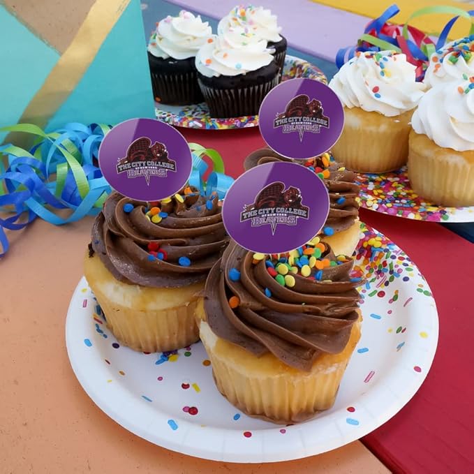 City College of New York Primary Logo Cupcake Picks Toppers Decoration Set of 6
