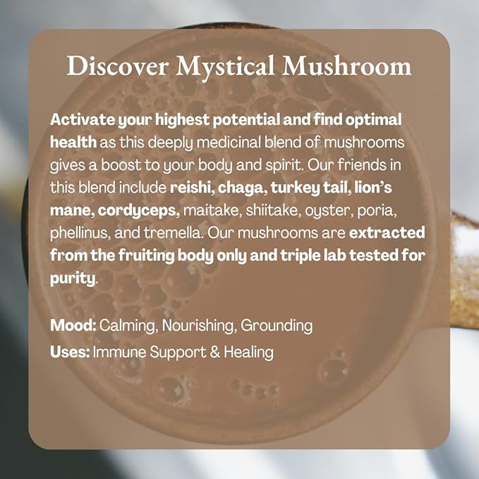 ORA Ceremonial Cacao - Mystical Mushroom - Organic 100% Cacao with Lion's Mane, Reishi, Chaga - Adaptogenic - Ethical - High Flavanol - Unsweetened - Heavy Metals Tested - 8oz