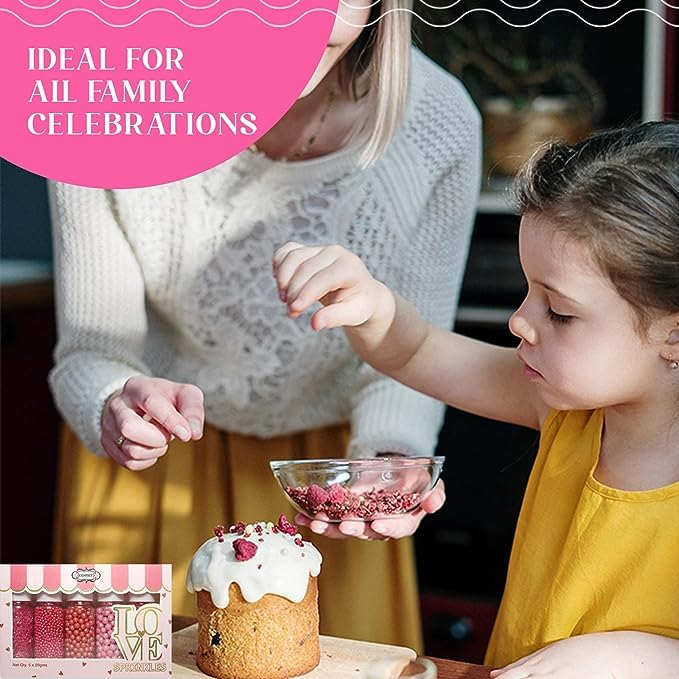 Confect Sprinkles for Christmas Cakes & Cupcakes Decoration | Birthday Sprinkles | Assorted Pack of 5 Wedding Glamour Pearl Sprinkles | Mix Dragees, Jimmies & Sparkling Sugar | Vegan, Gluten-Free, Soy-Free, Dairy-Free, Palm Oil-Free- 5 Oz