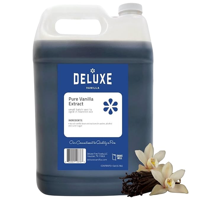 Pure Vanilla Extract Bulk - 128 oz /1 Gallon Made From Ugandan Vanilla Bean with Rich Creamy Flavor For Baking, Pastries, Desserts.
