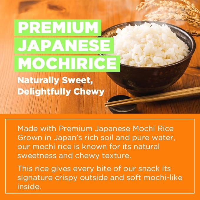 Mochi Rice Nuggets – Japanese Rice Crackers, Rice Crispy Treats, Japanese Snacks, No MSG, No Artificial Colors or Preservatives, Made in Japan, arare rice crackers, Honey Glazed 4.9oz (140g)