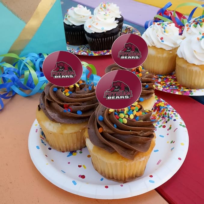State University of New York at Potsdam Primary Logo Cupcake Picks Toppers Decoration Set of 6