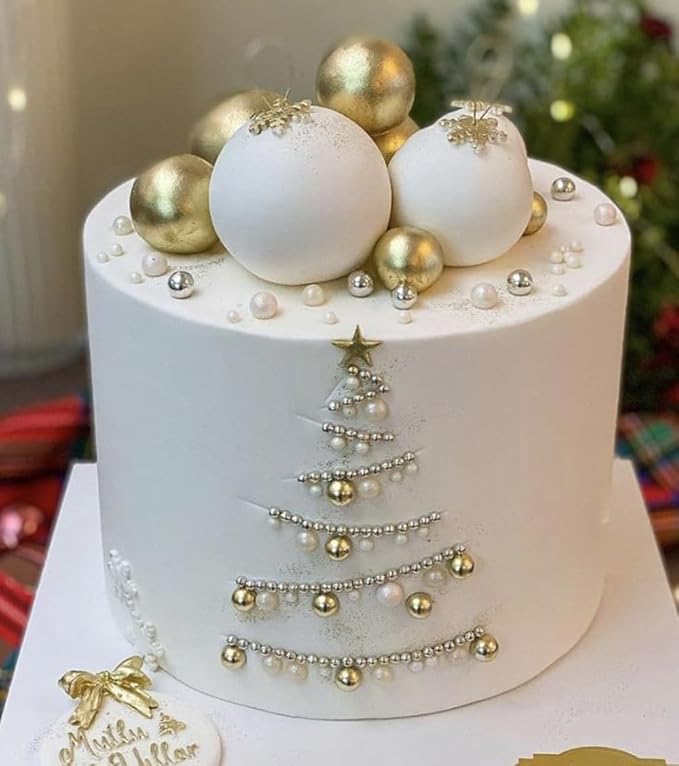 Gold Pearl Sugar Sprinkles 4.23 oz, 10mm Candy Pearls Ideal for Baking, Cake and Cupcake Toppers, Cookie Decoration, Ice Cream Topping, Wedding Shower Valentines Halloween Christmas