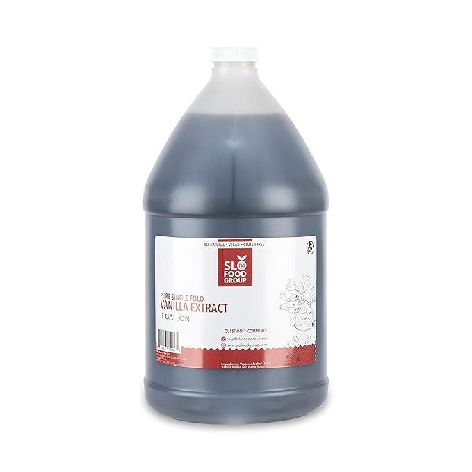 Slofoodgroup - Pure Vanilla Extract - (128 fl. oz/ 1Gallon) - Made from Premium Vanilla Beans from Madagascar, Uganda, and Papua New Guinea - For Cooking and Baking