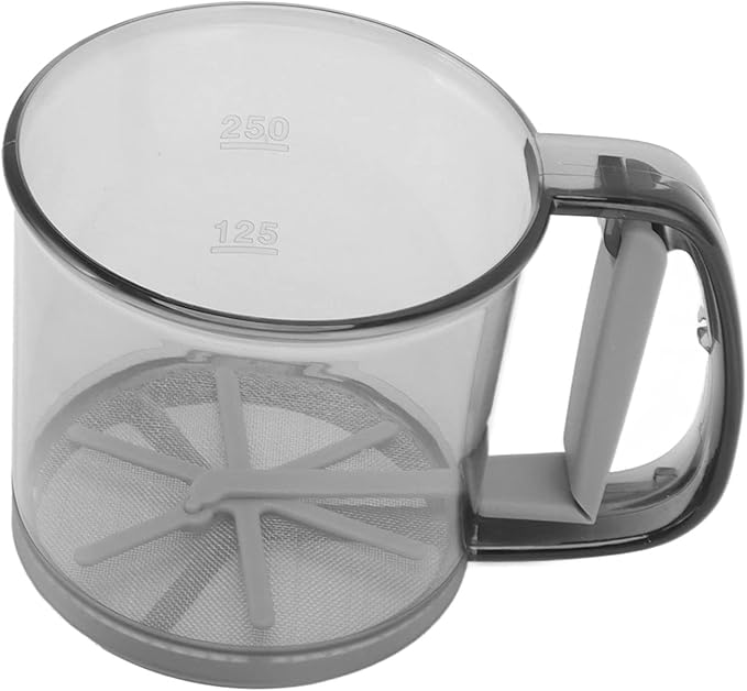Sifter For Baking, Flour Sifter Stainless Steel Flour Sifter with Uniform Holes Semi Automatic Flour Strainer Cup For Making Cakes, Puffs, And Breads