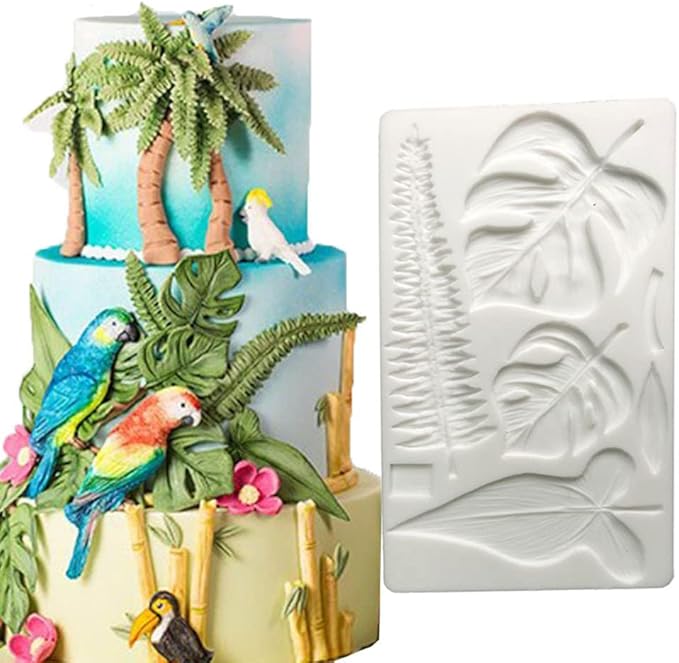 Leaf Silicone Mold Rose Flower Fondant Molds DIY Cake Decorating Tools Sugarcraft Candy Resin Clay Chocolate Gumpaste Moulds (2011.20.8CM)