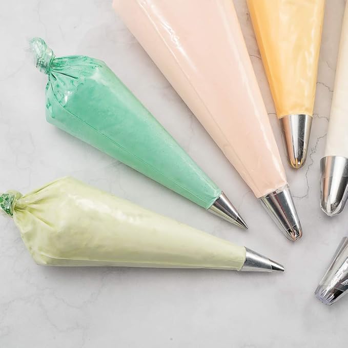 Restaurantware Pastry Tek 12.2 Inch Piping Bags 100 For Icing Pastry Bags - Disposable Food Grade Clear Plastic Decorating Bags Non Slip For Frosting Cupcakes Cakes And Pies